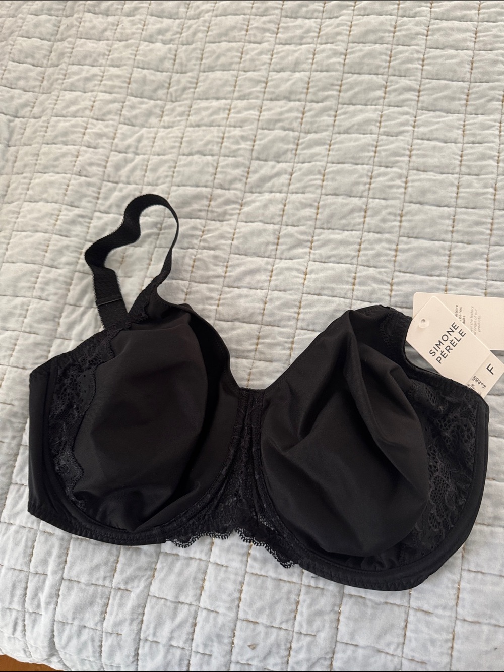 Simone Perele Black Lace-Trim Underwire Bra